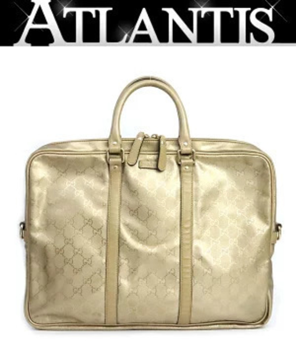 Gucci GG Imprime Business Bag Briefcase Gold G x Leather